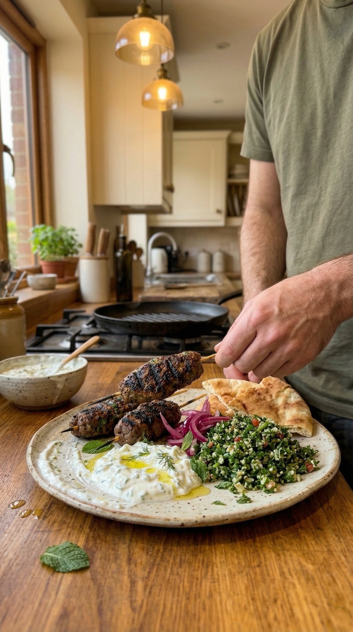 Lamb Kofta Plate — cooking