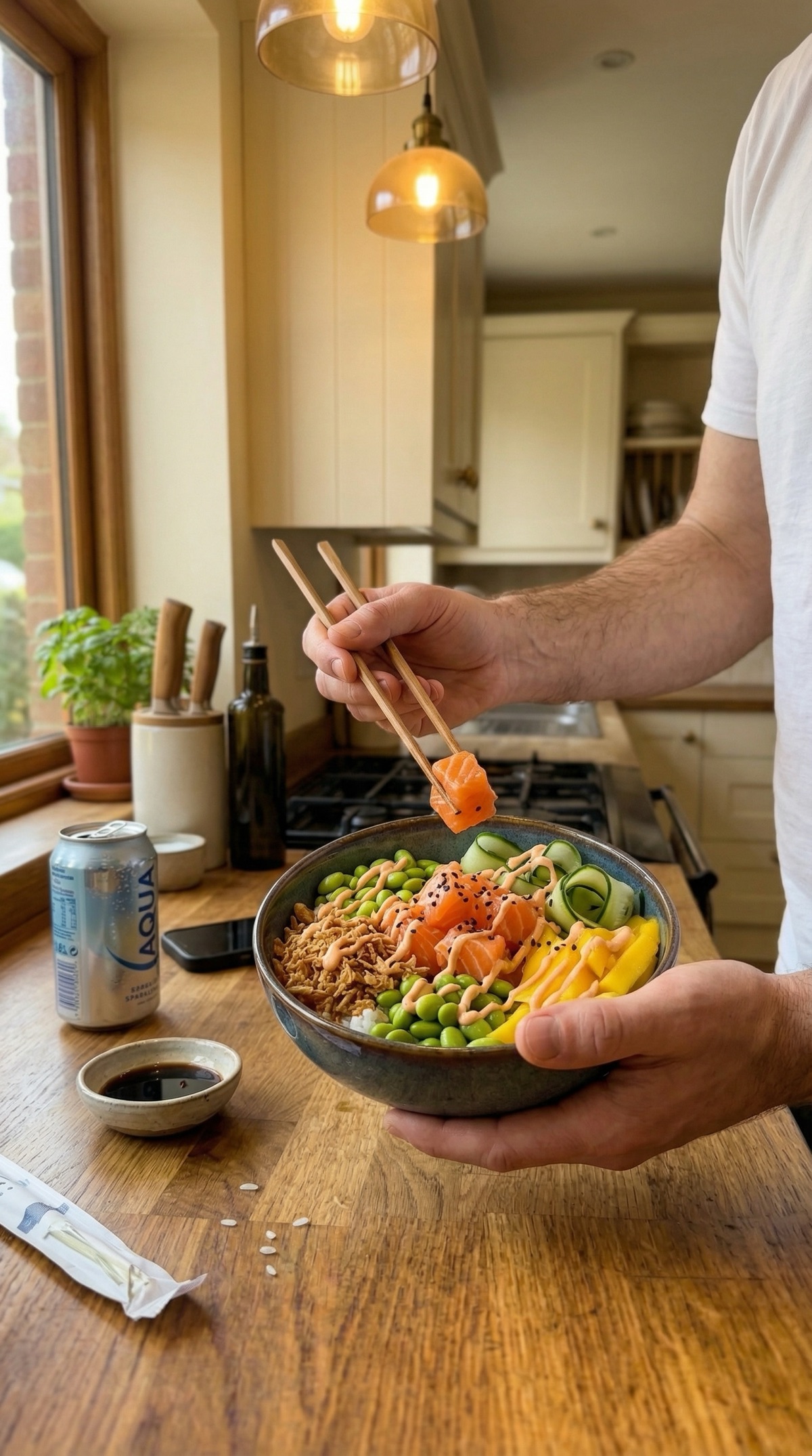 Salmon Poke Bowl — cooking